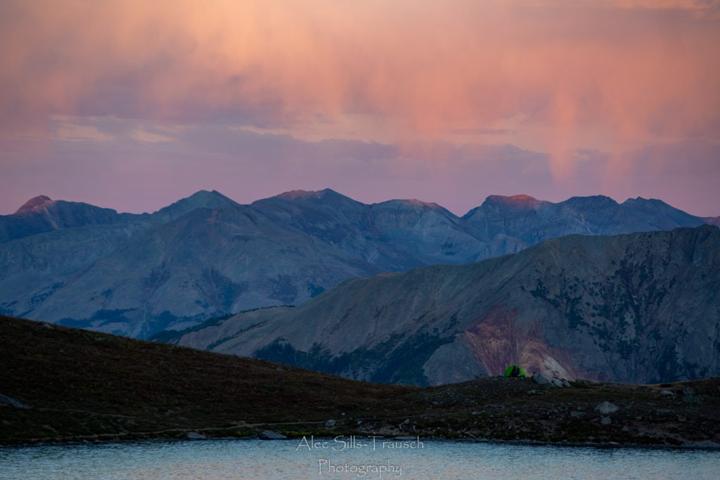 Backpacking Ice Lake Basin Sunset