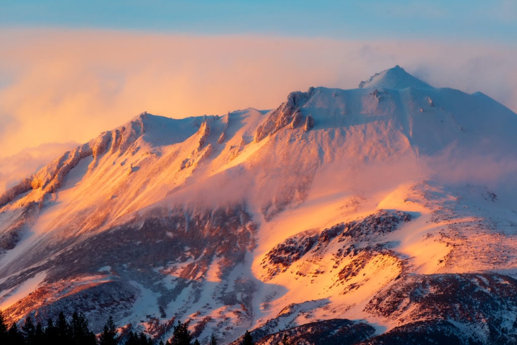 mount shasta sunset