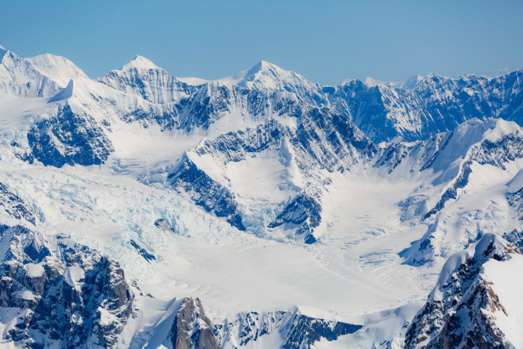 Views of the Alaskan Range from a flightseeing trip. Alaska in August should give you clear skies!