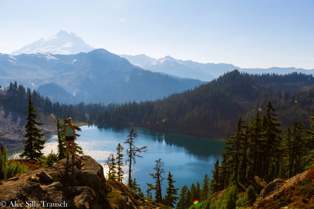 Exploring Chain lakes Loop near Mt. Baker.