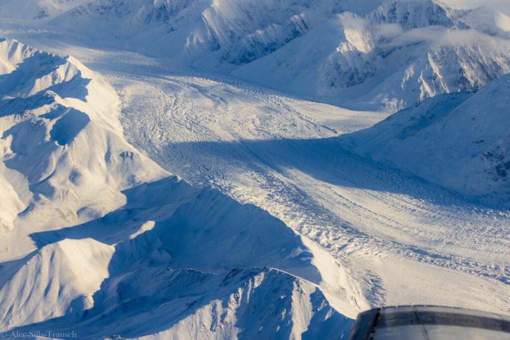a glacier in denali national park