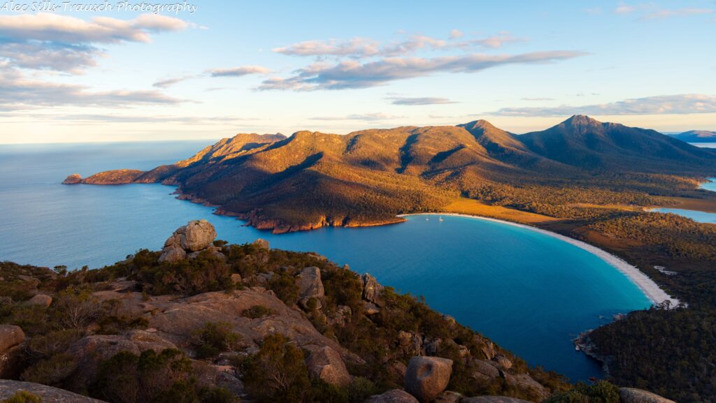 Stunning views of wineglass bay from mt. amos.