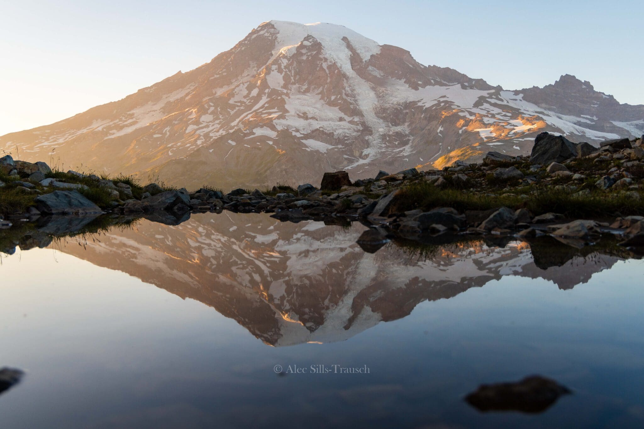 Sunset at the Pinnacle Glacier Tarn in Mount Rainier National Park