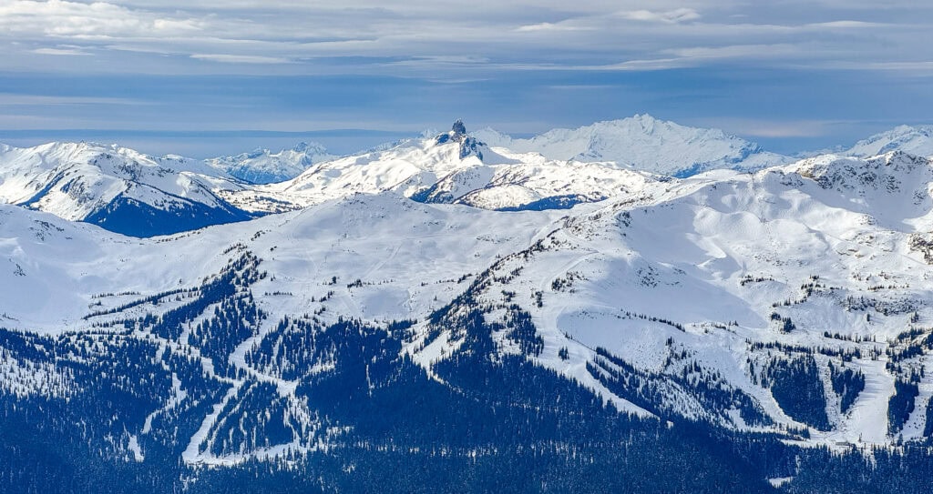 views looking out at the mountains around whistler