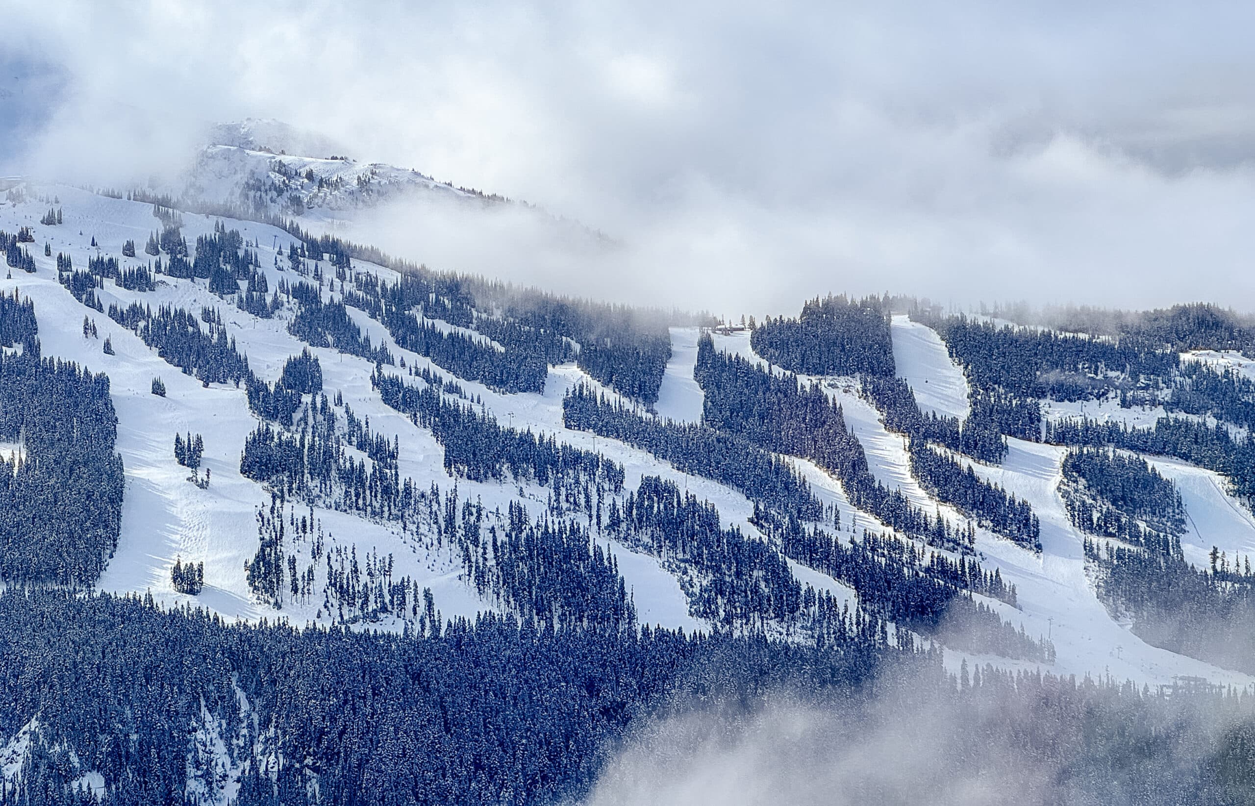 the view of whistler mountain ski slopes