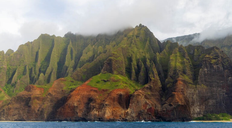 views of the na pali coast from a boat tour