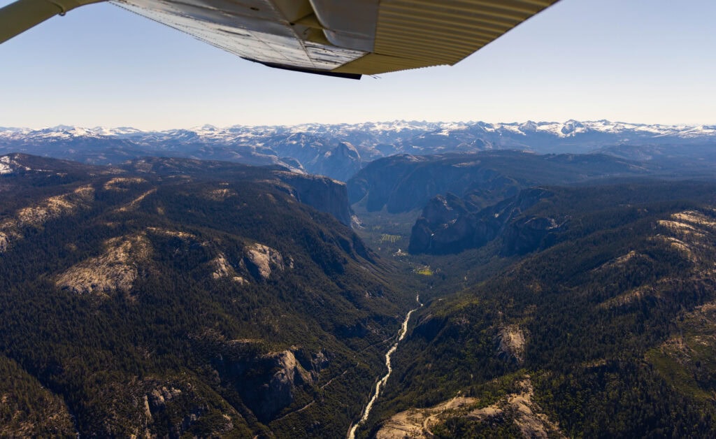yosemite valley from the air