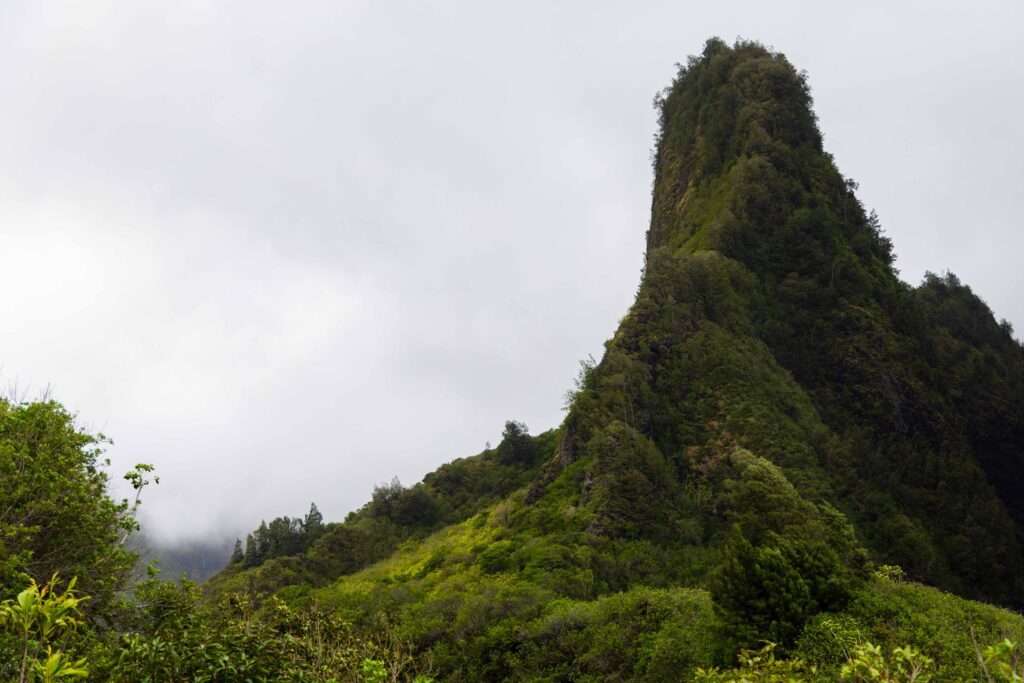 the green spire at iao valley state park in maui
