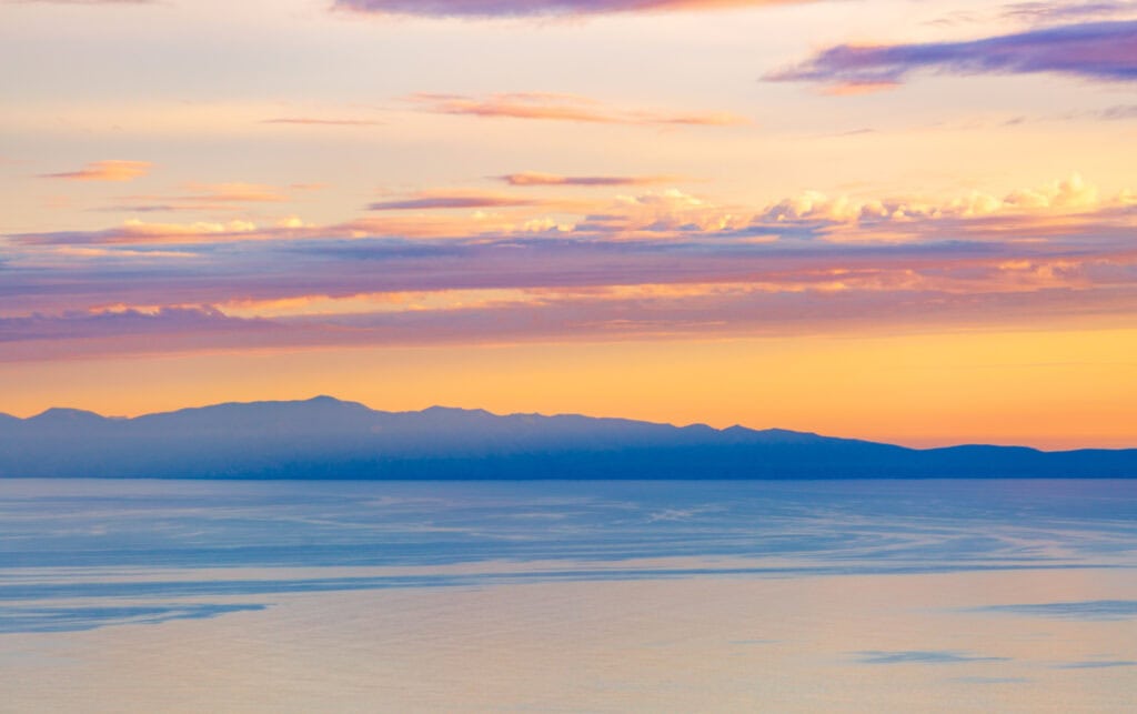 views looking out at the channel islands from the moutains above santa barbara