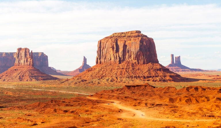 monument valley in arizona from the iconic john ford point looking at the mittens