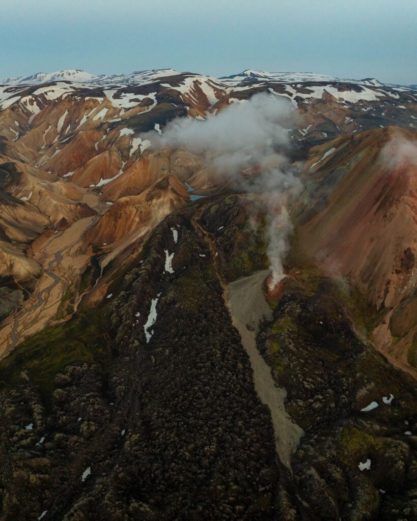 views from above during the Laugahraun hike in iceland