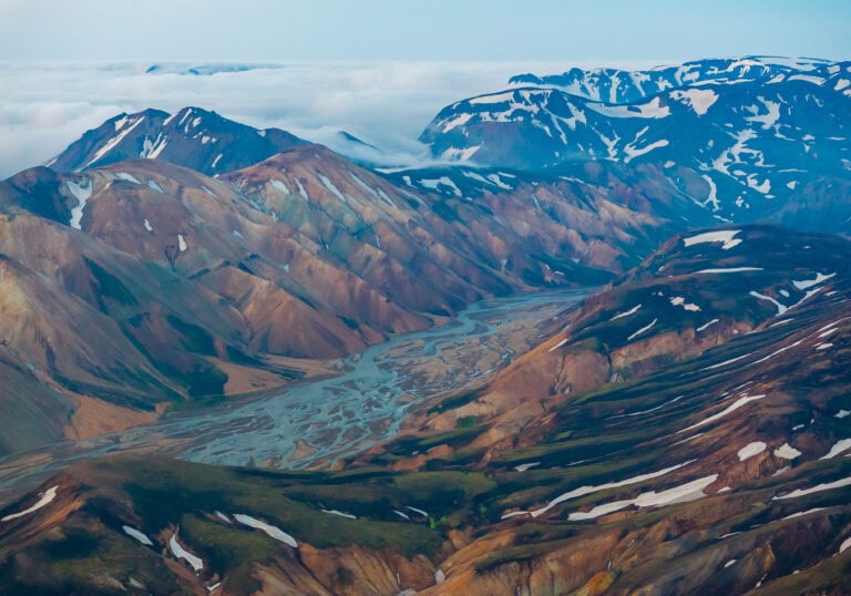 braided river of icelands highlands