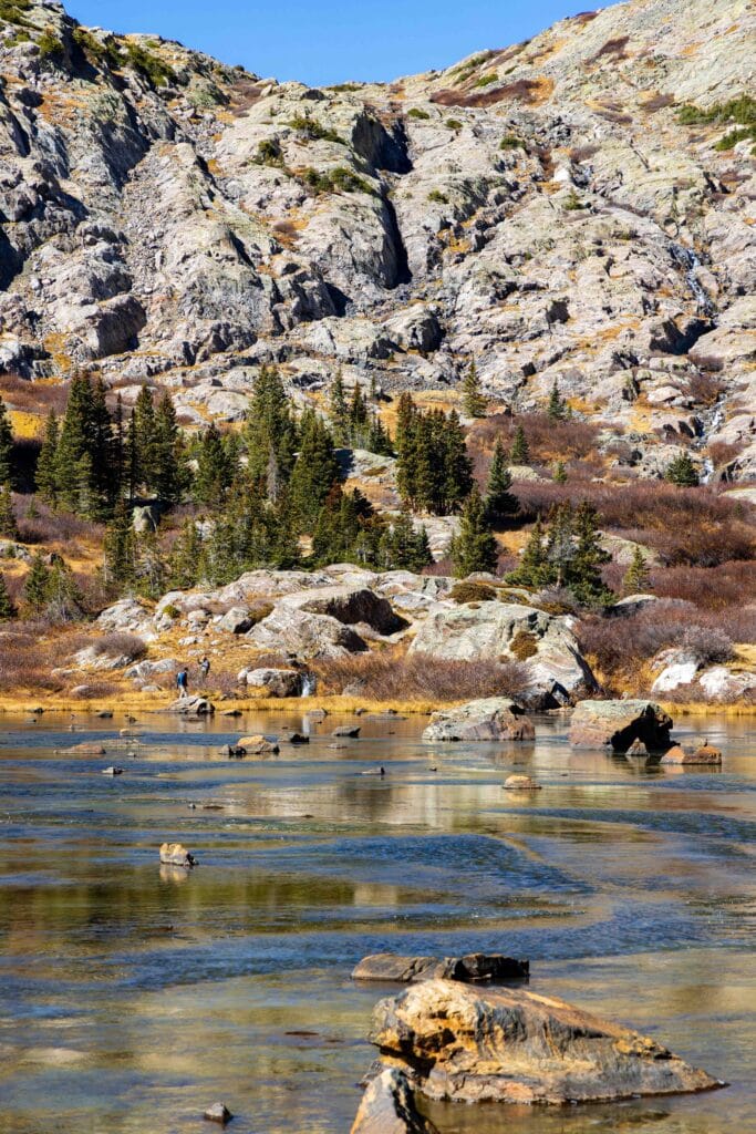 lower mohawk lakes slightly frozen over