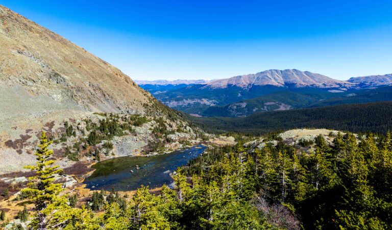 looking down on lower mohawk lake near breckenridge