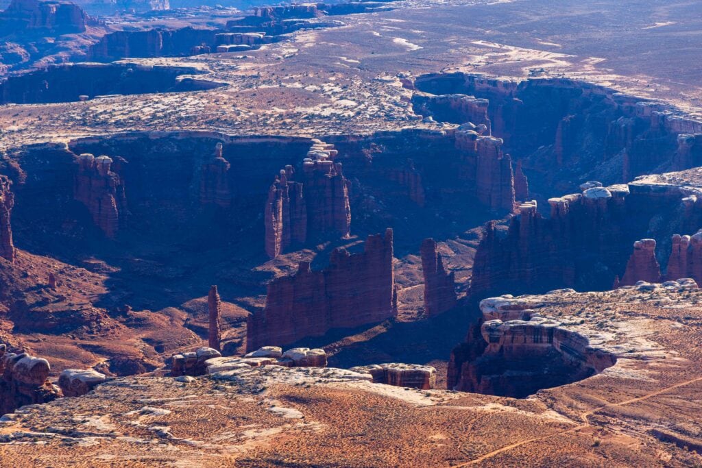 Looking down into canyonlands national park