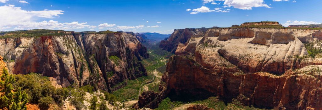 panorama view of observation point with angels landing below