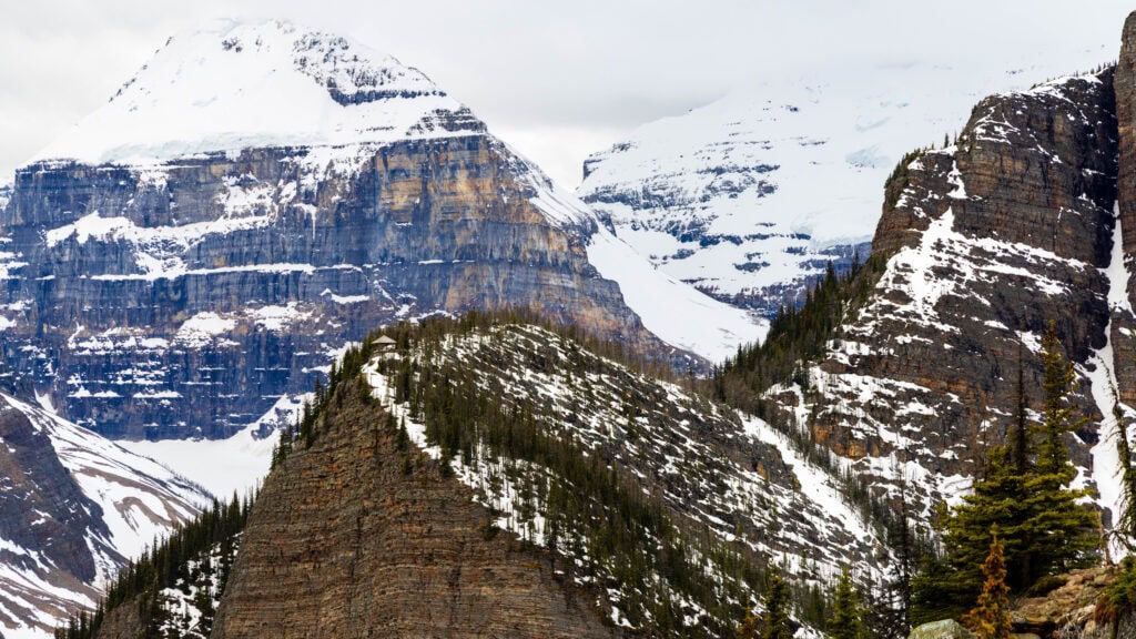 looking out at the big beehive in banff