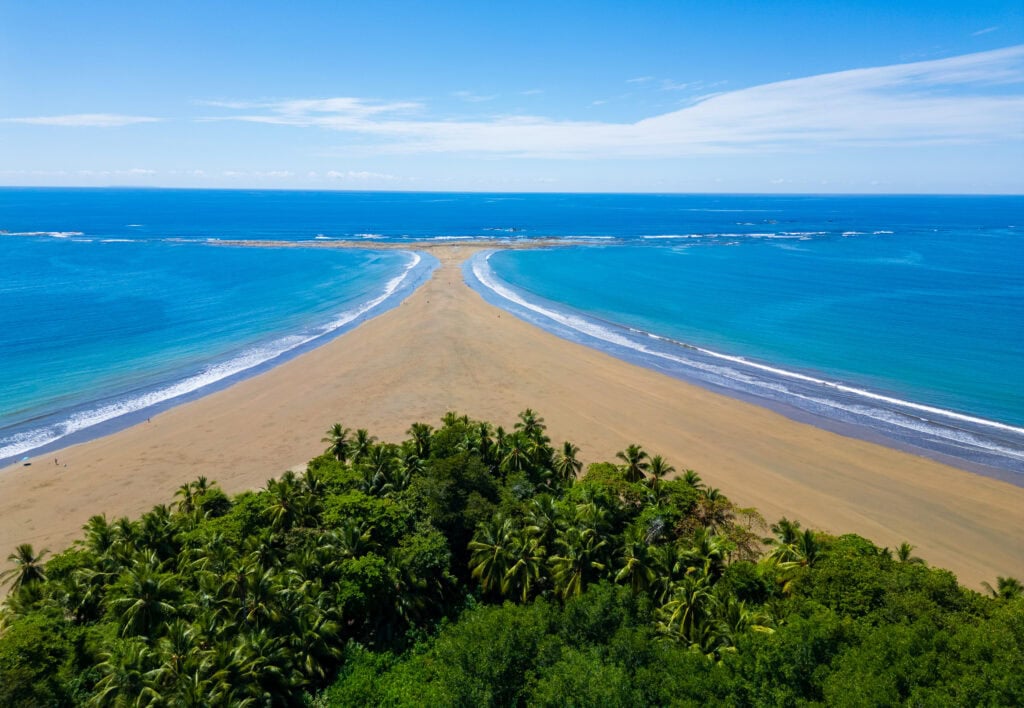 the whales tail from marino ballena national park in uvita