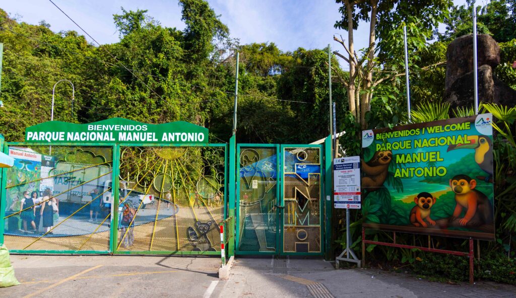 entrance gate to manuel antonio national park in costa rica