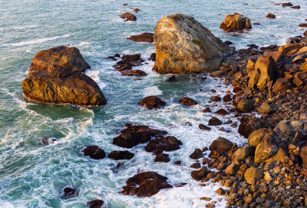 the coast line at sue-meg state park in california