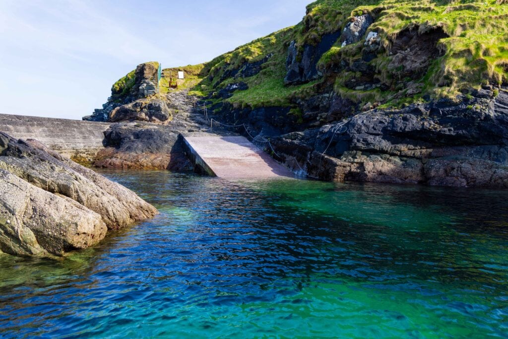 a boat ramp on great blasket island in ireland