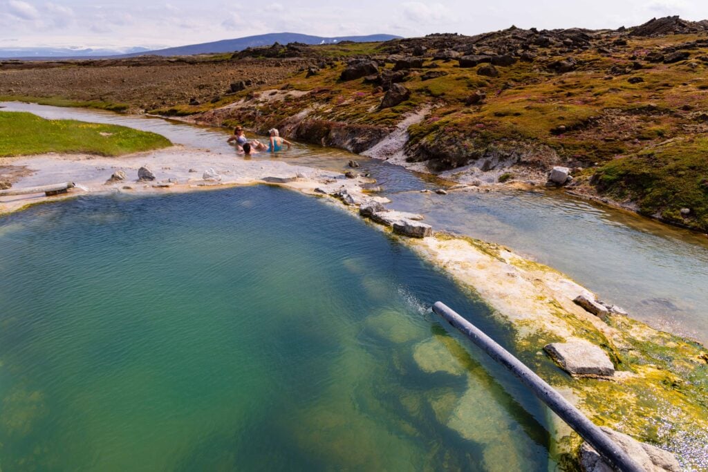 the hot springs at the Hveravellir geothermal area