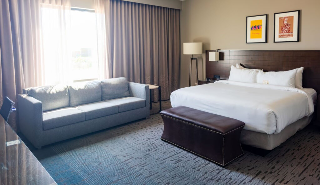 inside of a room at the sonesta hotel