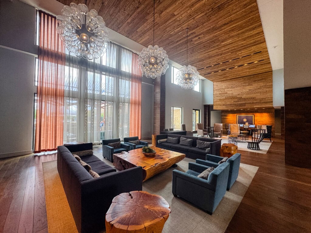 main lobby area of the sonesta hotel in texas