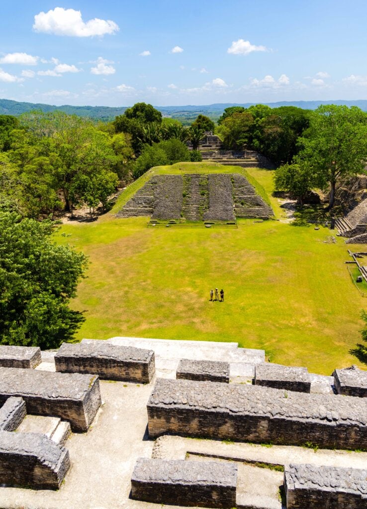 looking out at mayan ruins in belize
