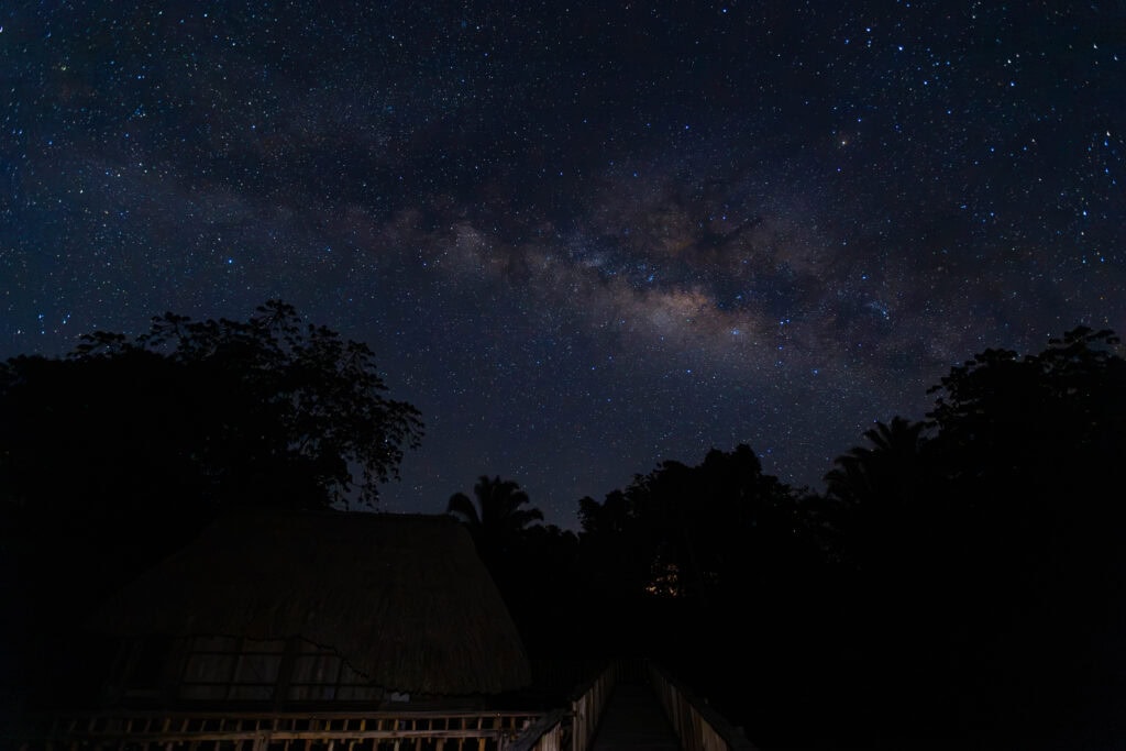 the milkyway over one of the cabanas at jade jungle resort