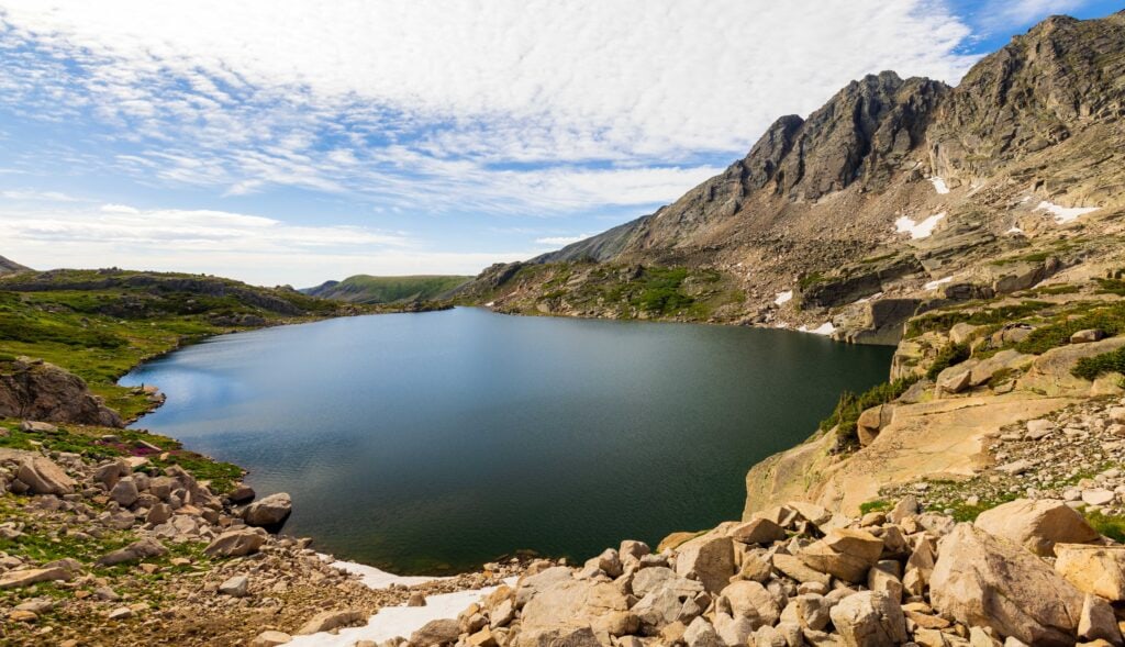 looking out at Blue lake in colorado near denver