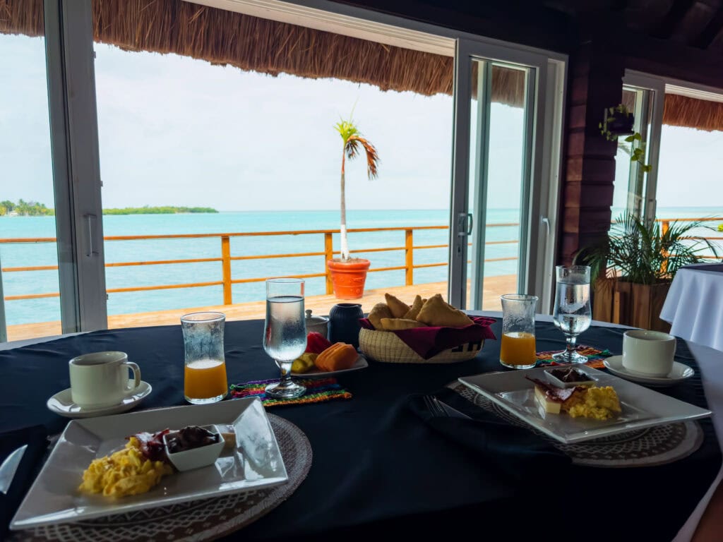 breakfast in front of the ocean