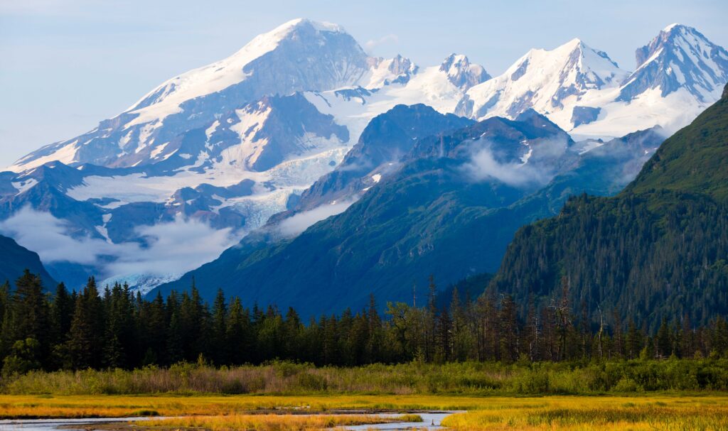 mount iliamna in lake clark national park