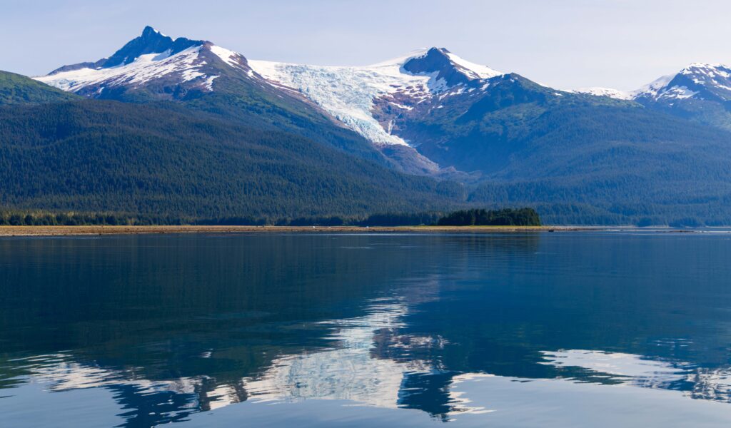a hanging glacier in alaska