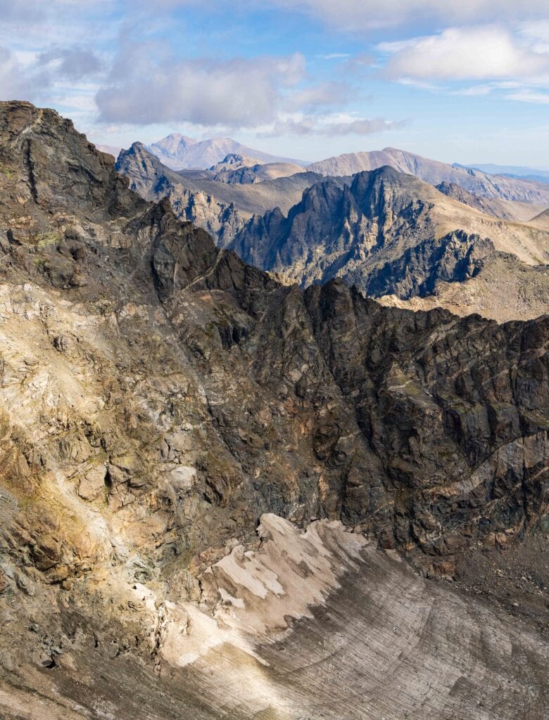 ridge lines leading out to rocky mountain national park