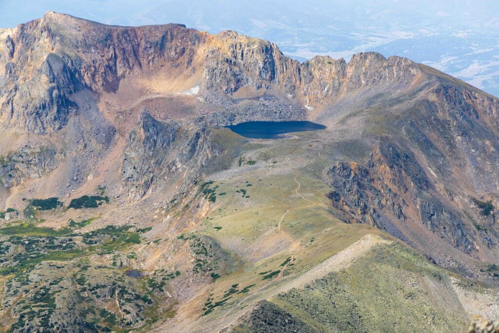 lake dorothy seen from the summit