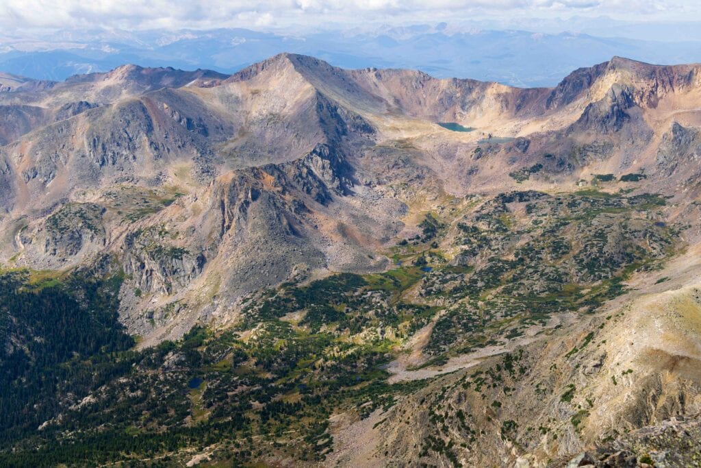 far off peaks and small lakes