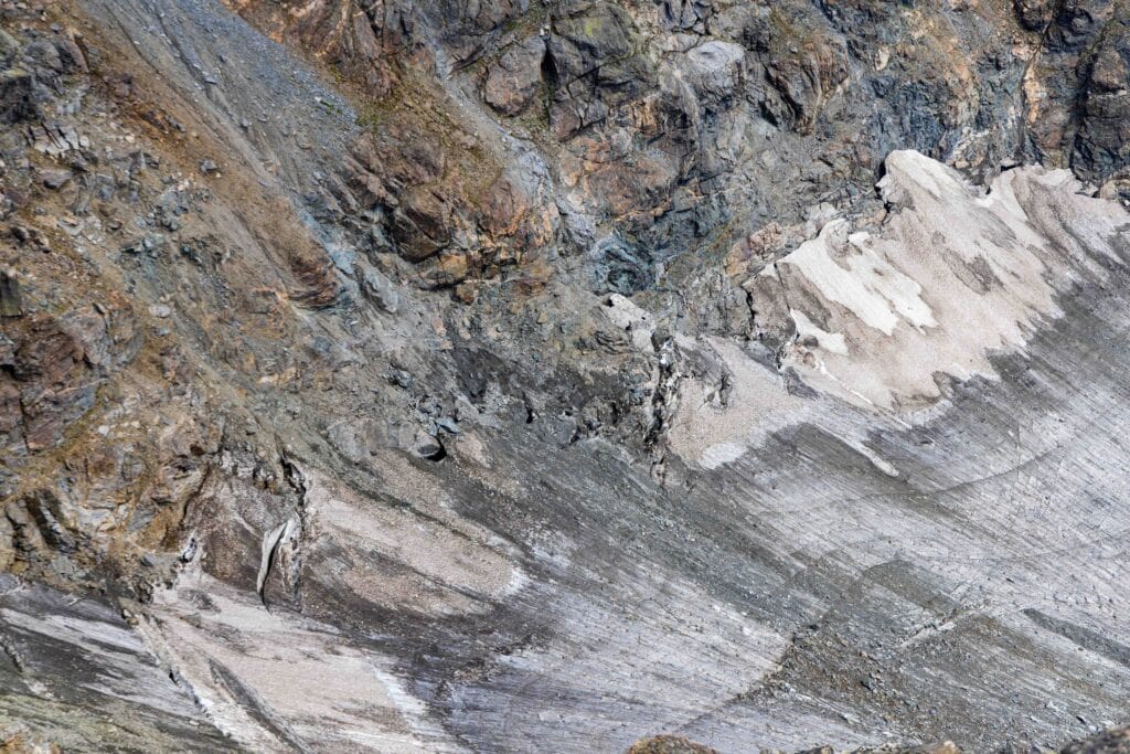 looking down on the arapaho glacier
