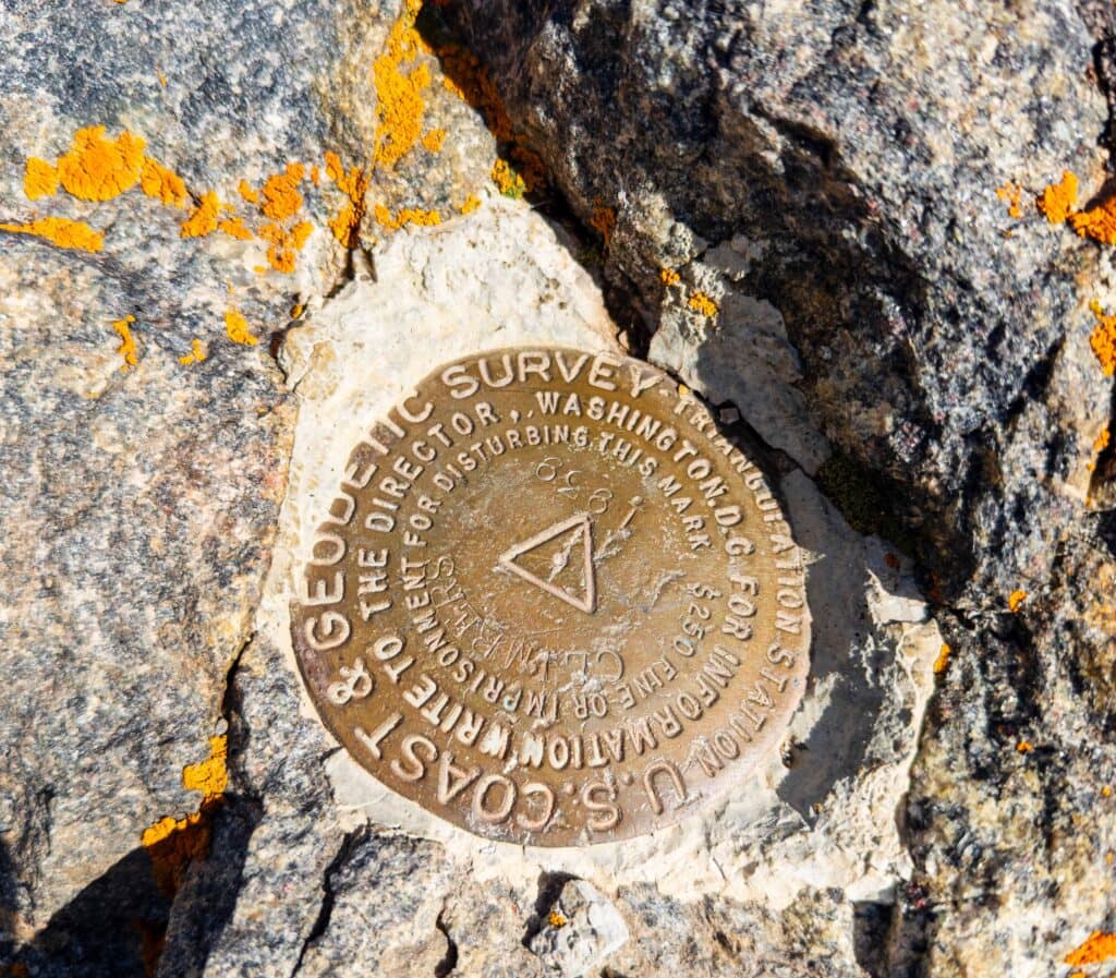 usgs land survey marker for the summit