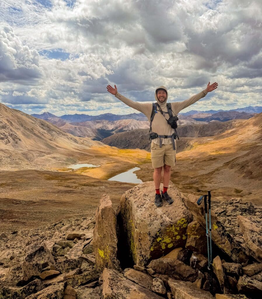 the author on the top of an unnamed 13er in colorado