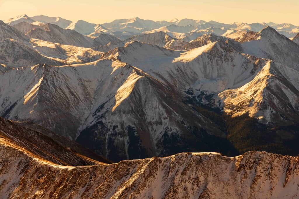 snowy peaks from the top of la plata peak