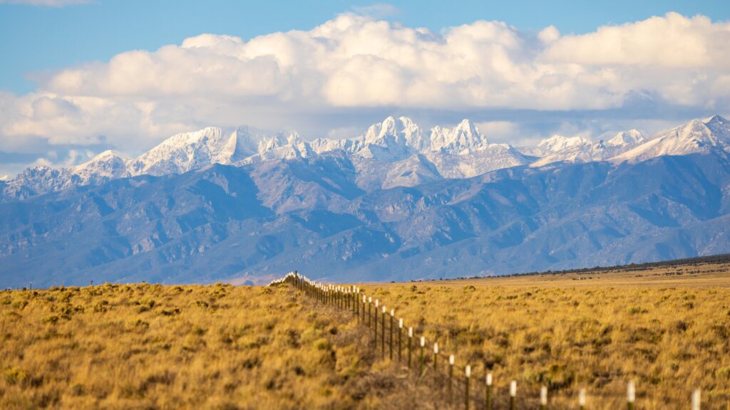 snow capped peaks of the sangre de cristo mountains in colorado