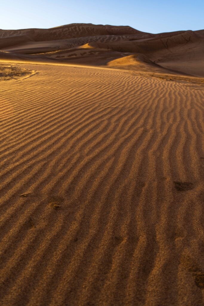 wavy sand lines on the great sand dunes national park in colorado