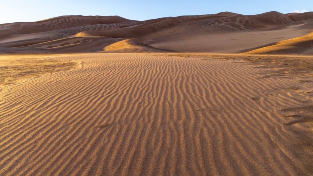 wavy sand lines on the great sand dunes national park in colorado