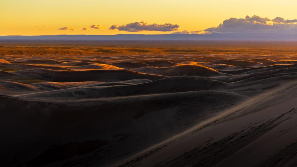 sunset from the great sand dunes in colorado