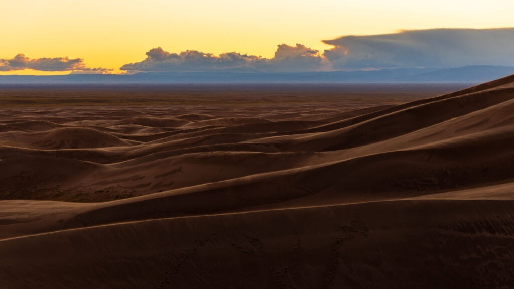 sunset from the great sand dunes in colorado