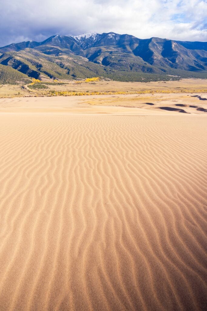 wavy sand lines on the dunes in colorado