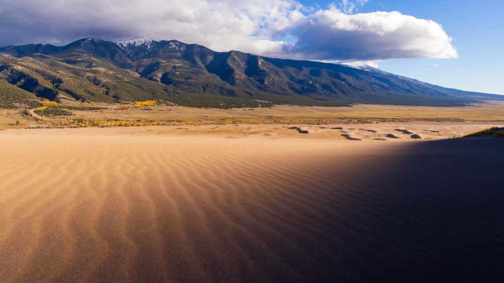 wavy sand lines on the dunes in colorado