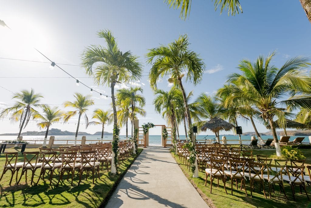 the costa rican wedding set up before guests arrived